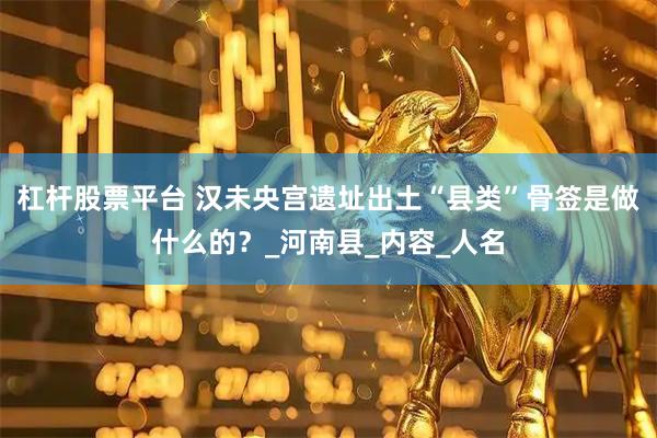 杠杆股票平台 汉未央宫遗址出土“县类”骨签是做什么的？_河南县_内容_人名